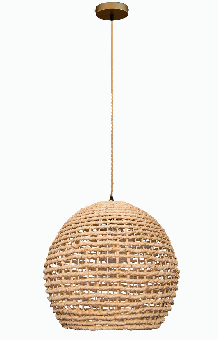 Round Rattan Hanging Light handwoven Bamboo Pendant Light