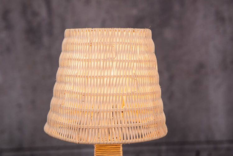 Modern Boho Rattan Table Lamp Woven bedside Light