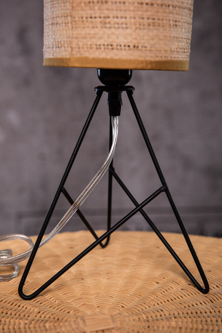 Mini Modern table Lamp With Rattan Shade