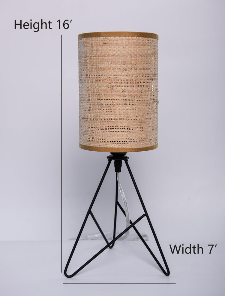 Mini Modern table Lamp With Rattan Shade