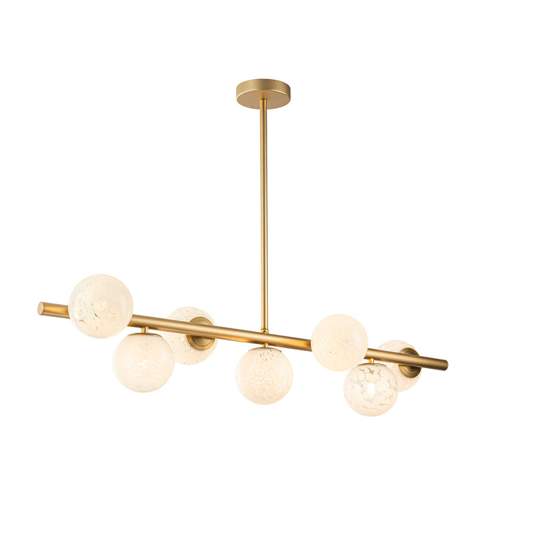 Diana 7-Light Modern Gold Linear Chandelier For Kitchen Island G9 Bulbs Included