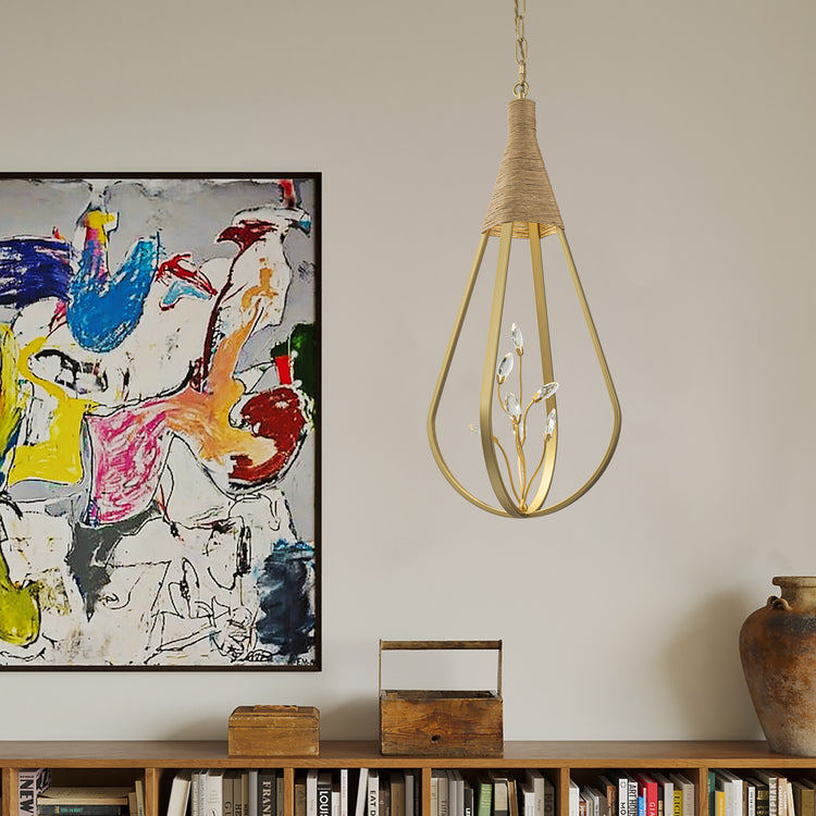 Dawana 1-Light Brushed Brass Pendant Light Bulbs Included
