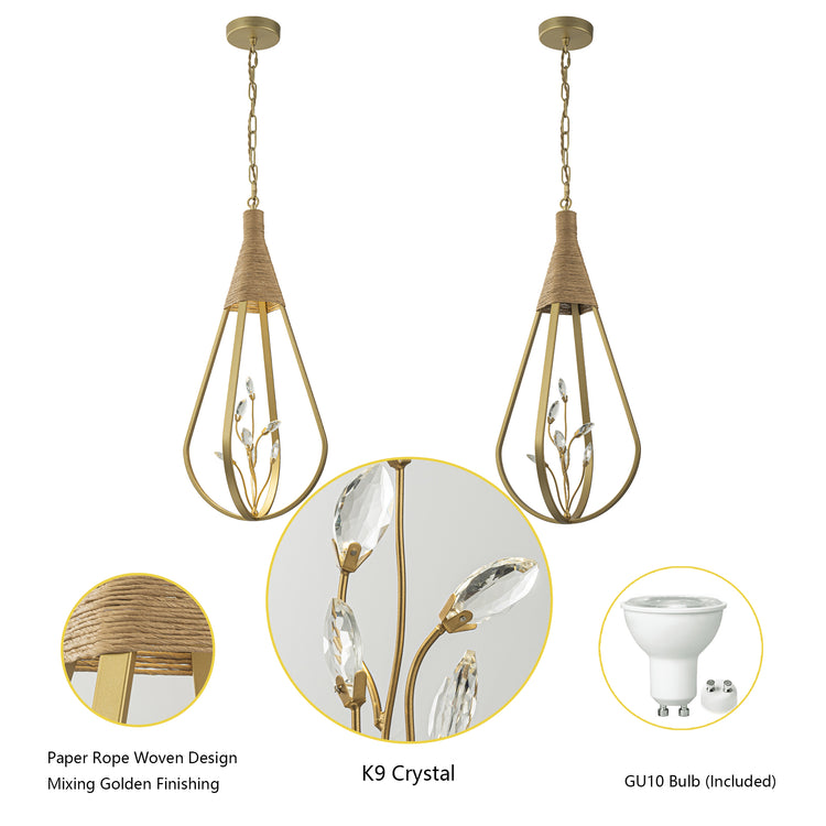 Dawana 1-Light Brushed Brass Pendant Light Bulbs Included