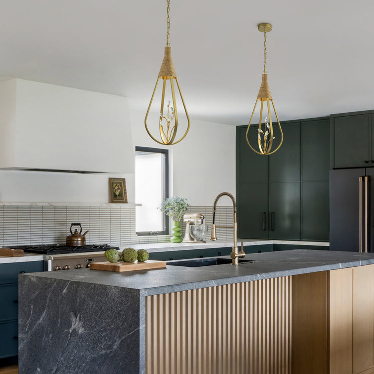 Dawana 1-Light Brushed Brass Pendant Light Bulbs Included