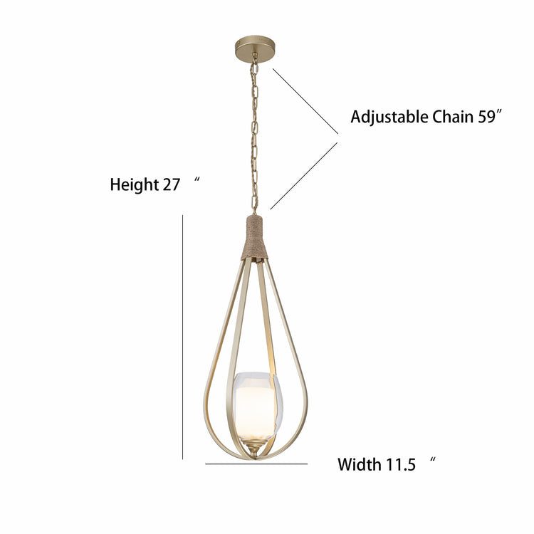 Dawana 1-Light Modern Pendant Light with Jute Accents