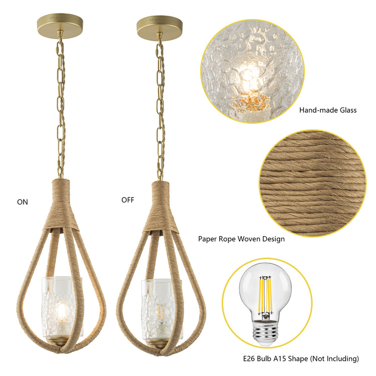 Dawana 1-Light Farmhouse Kitchen Pendant Light with Glass Shade