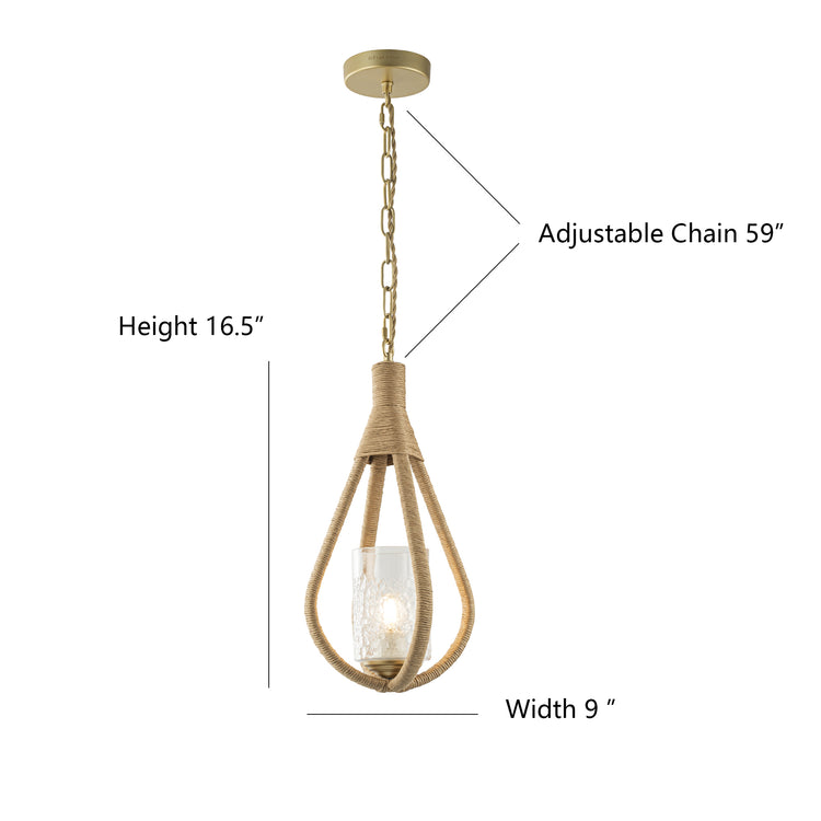 Dawana 1-Light Farmhouse Kitchen Pendant Light with Glass Shade