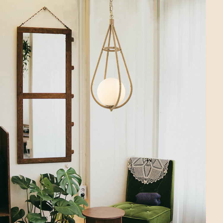 Dilana 1-Light Modern Rattan Kitchen Pendant Light