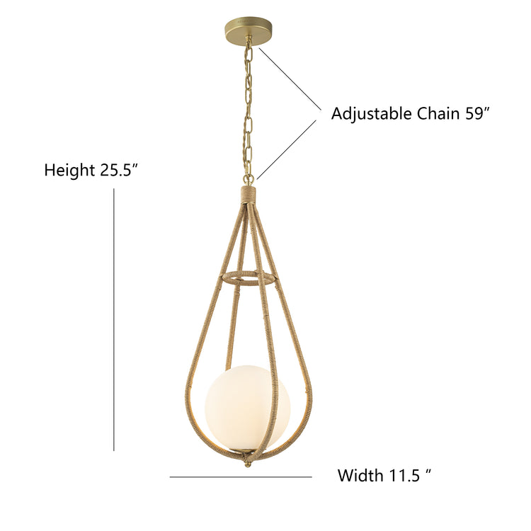 Dilana 1-Light Modern Rattan Kitchen Pendant Light