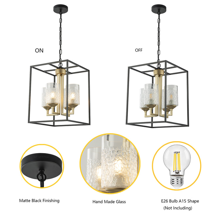 Kaia 4-Light Modern Farmhouse Lantern Chandelier