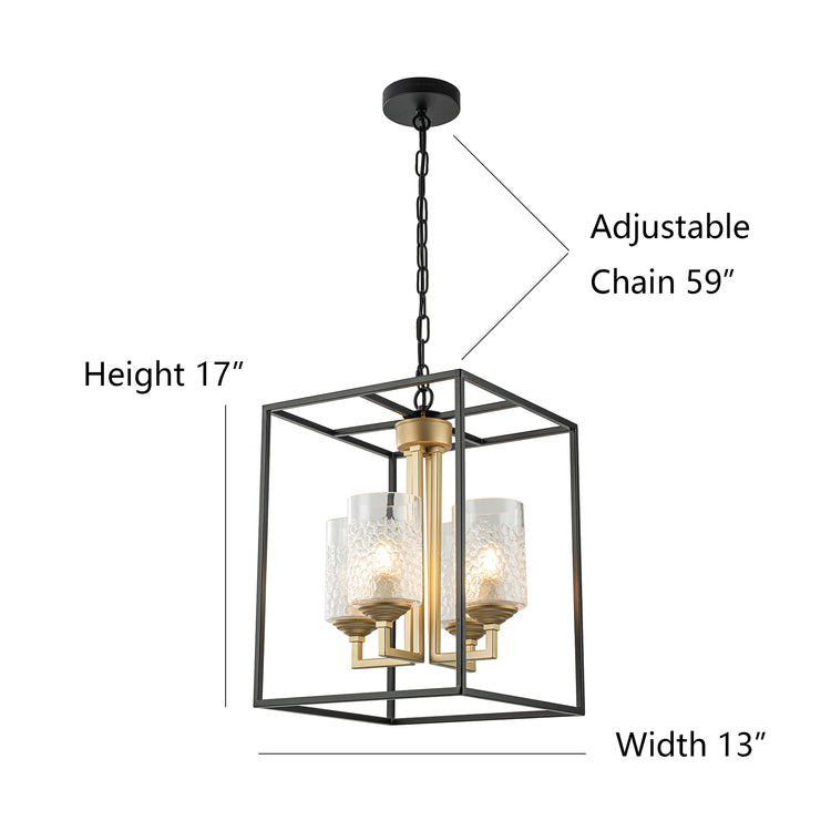 Kaia 4-Light Modern Farmhouse Lantern Chandelier
