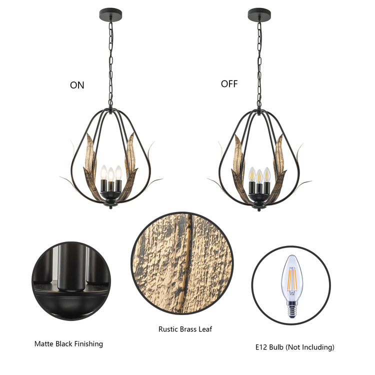 Elora 3-Light Farmhouse Foyer Chandelier