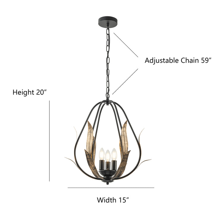 Elora 3-Light Farmhouse Foyer Chandelier