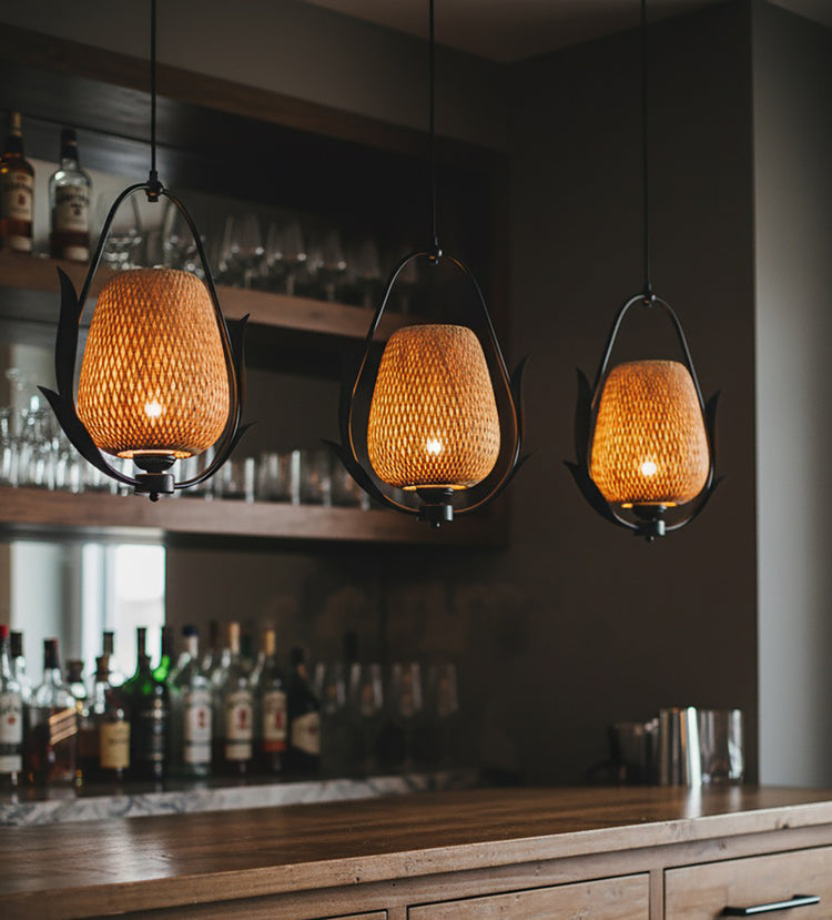 Lia 1-Light Rattan Pendant Light