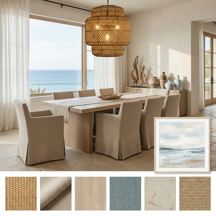 Clair 4-Light Rattan Tiered Pendant, Coastal Boho - Handwoven