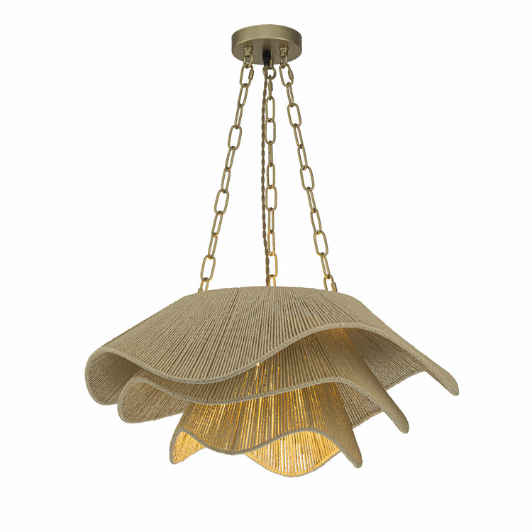 Alana 1-Light Rattan Tiered Pendant, Coastal Boho - Handwoven