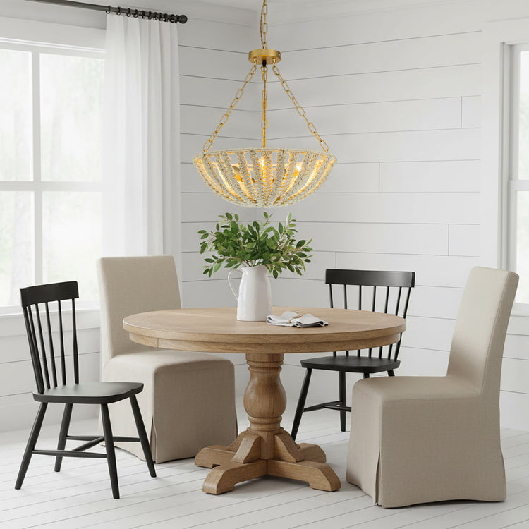 Sable 3-Light Rattan Chandelier, Coastal Boho - Handwoven