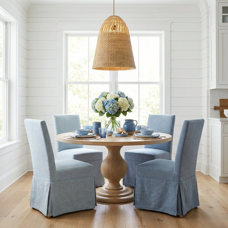 Willa Rattan Bell Pendant Light, Coastal Boho Handwoven Natural Shade