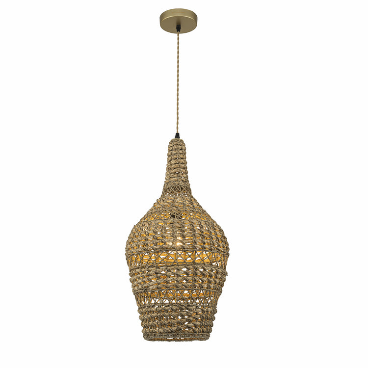 Homa Large Rattan Pendant Light, Coastal Boho Handwoven Statement Lighting