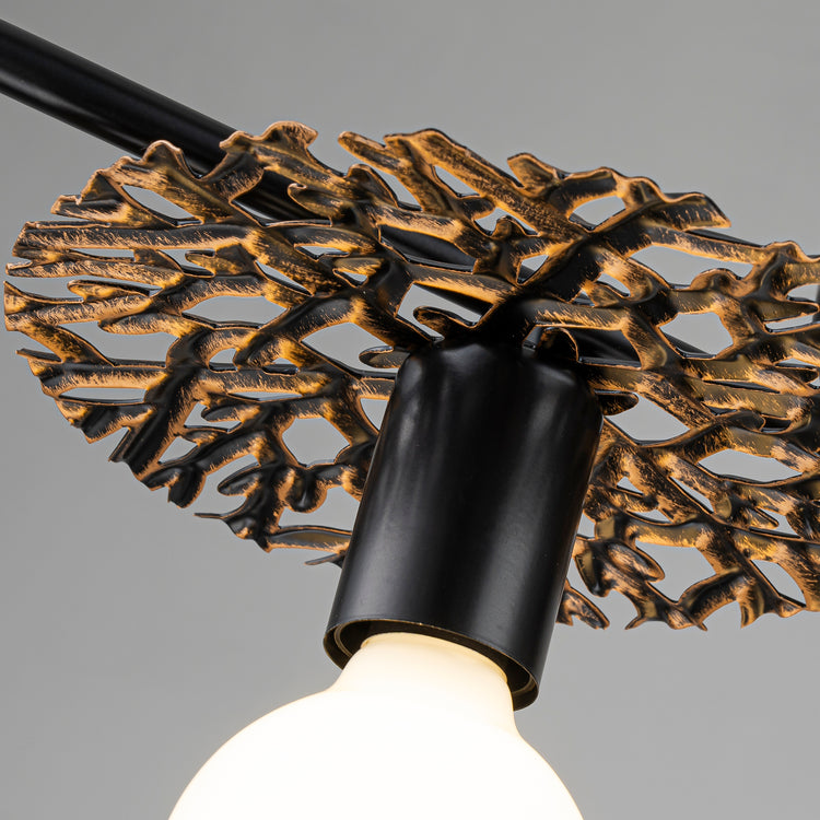 Evelyn 3-Light Rustic Farmhouse Semi Flush Mount Ceiling Light Antique Brushed Black