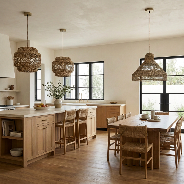 Homa Statement Rattan Lighting Set