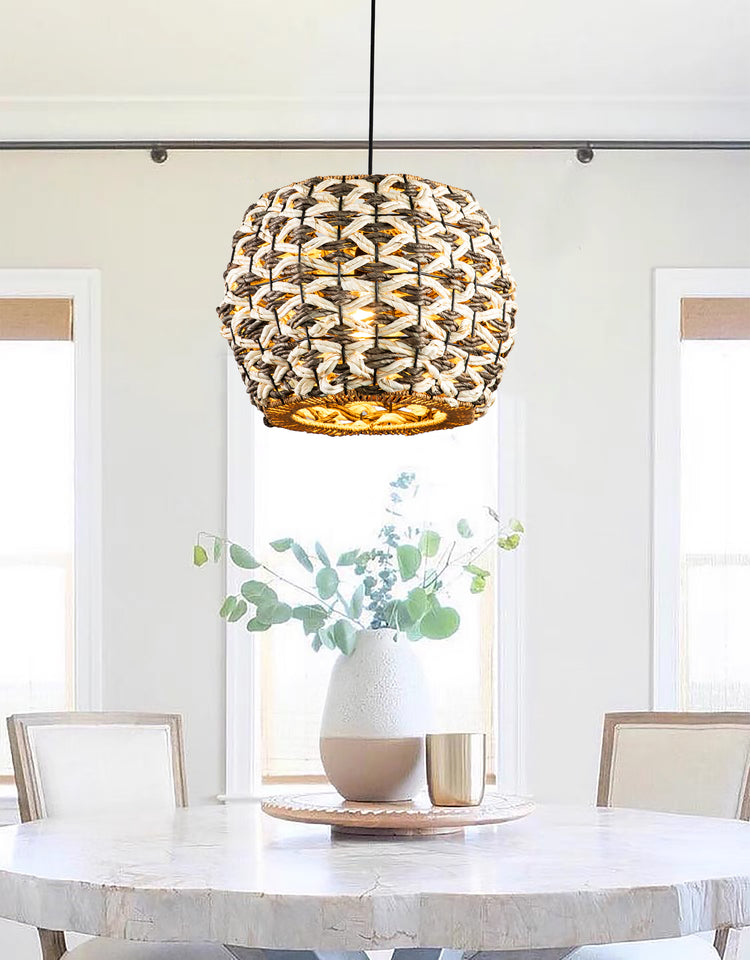 Globe Wicker Rattan Pendant Light