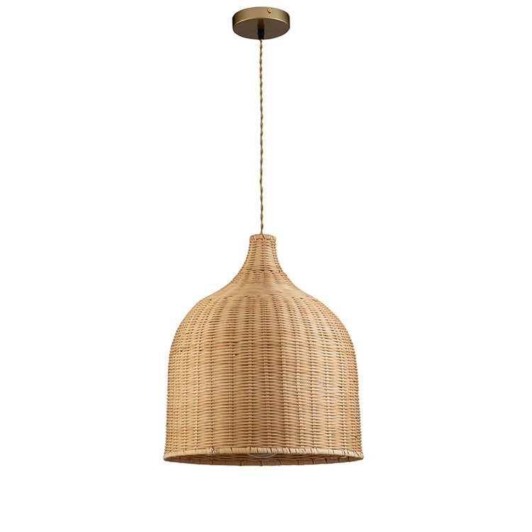Reely Wicker Rattan Single Light Pendant