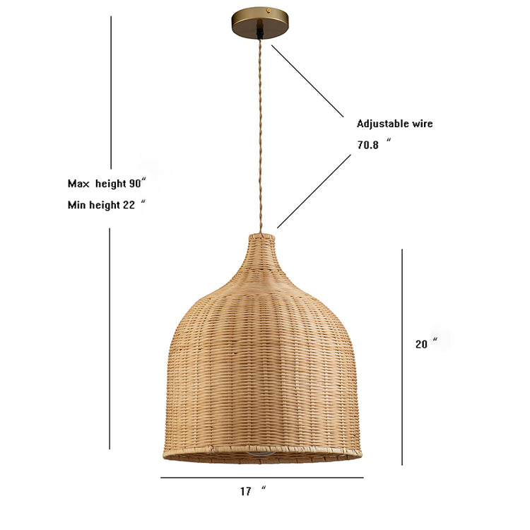 Reely Wicker Rattan Single Light Pendant