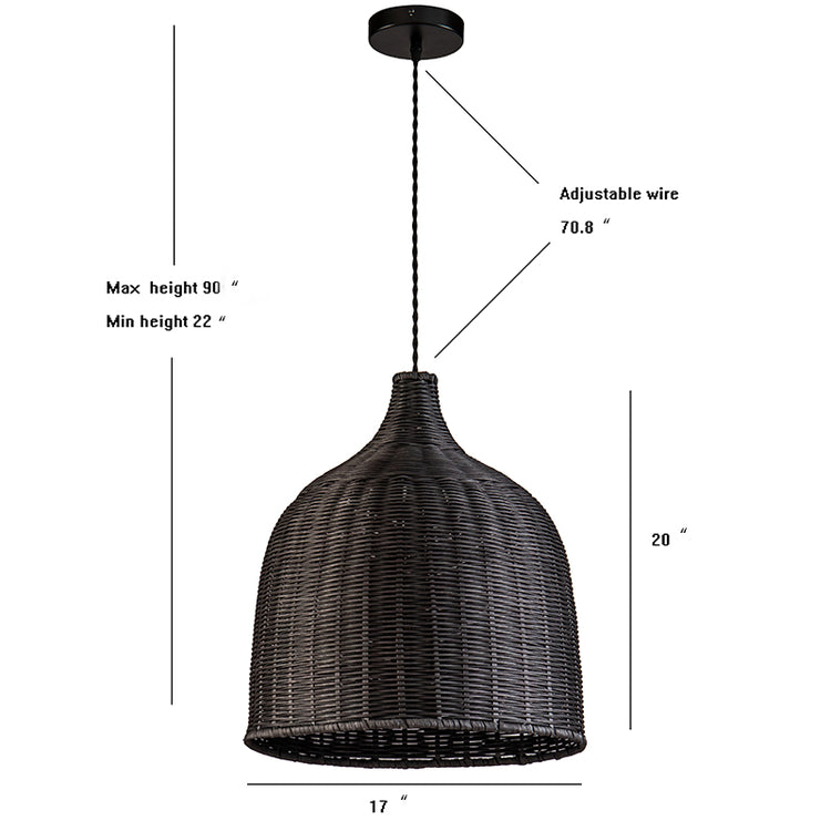 Reely Wicker Rattan Single Light Pendant