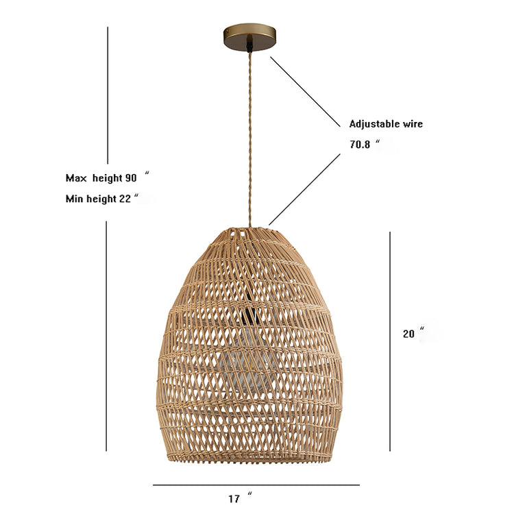 Veremund Light Bell Pendant Wicker Rattan Light