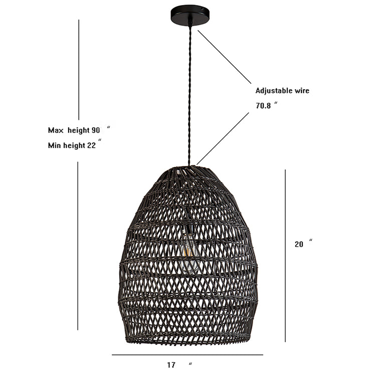 Veremund Light Bell Pendant Wicker Rattan Light