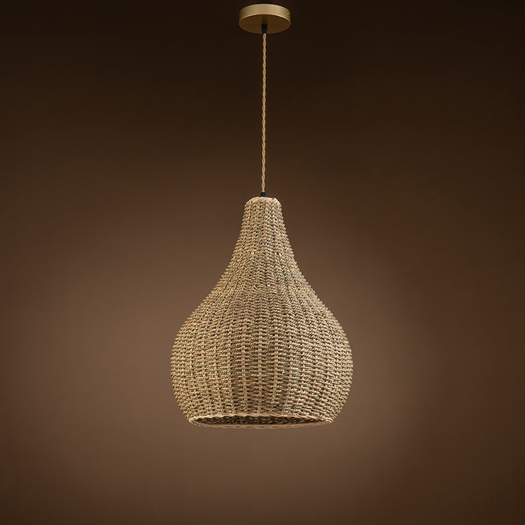 Annika Light Teardrop Wicker Rattan Pendant Light