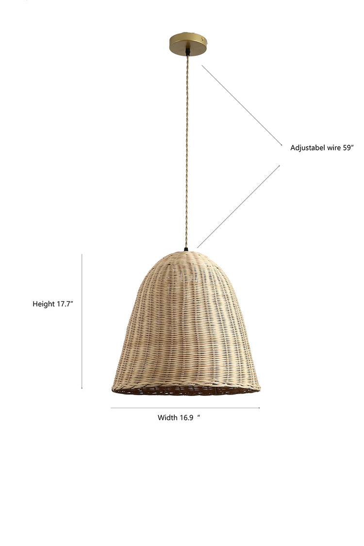 Ele Rattan Bell Pendant natural Color