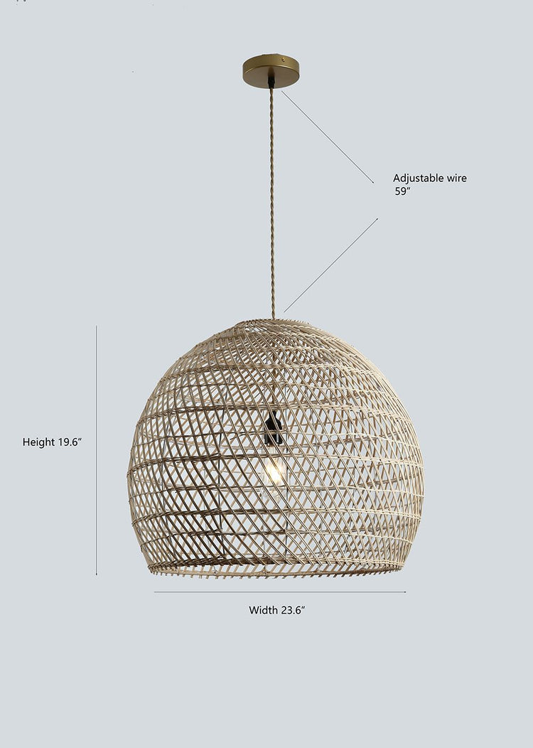 Ele Large Wicker Rattan Pendant Light Natural Color