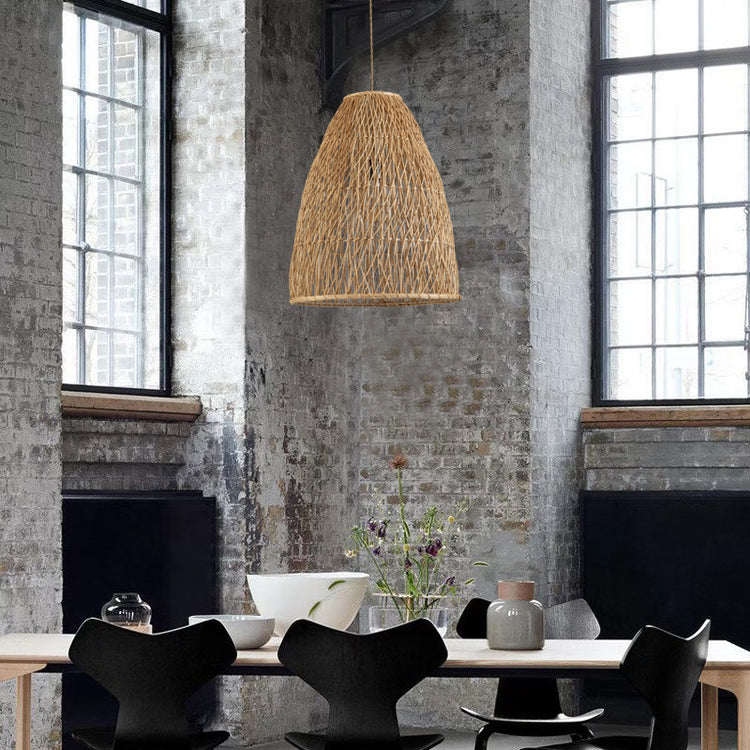 Lisbet Pendant Bell Wicker Rattan Hanging Lamp