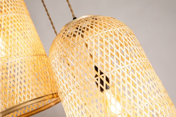Three Lights Rattan Pendant Light