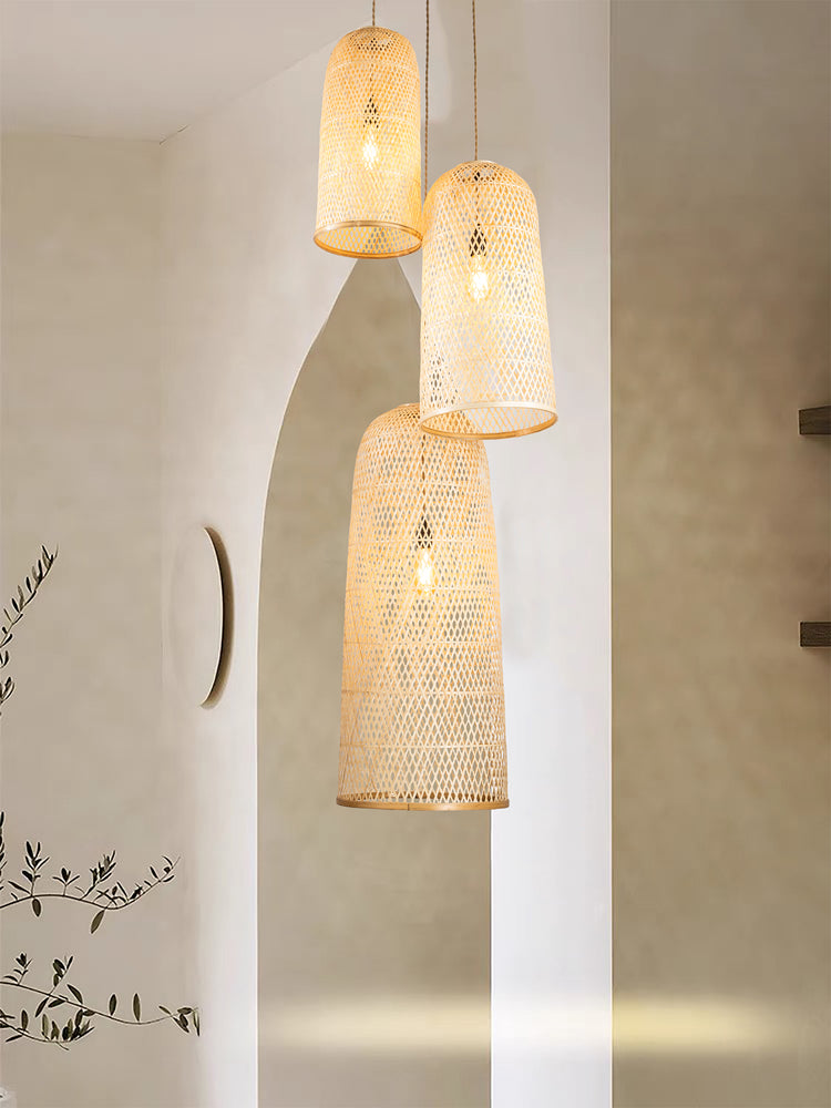 Three Lights Rattan Pendant Light