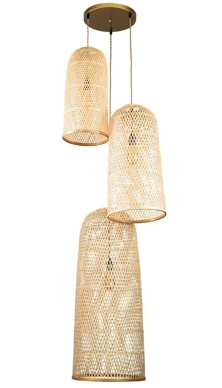 Three Lights Rattan Pendant Light