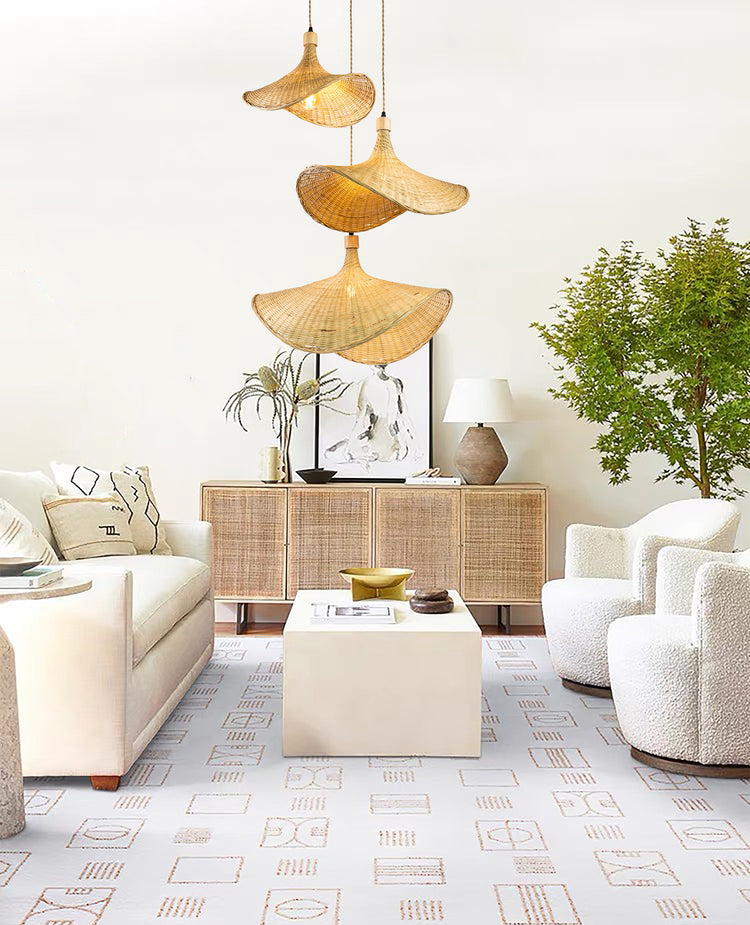 Three Lights Unique Rattan Pendant Light