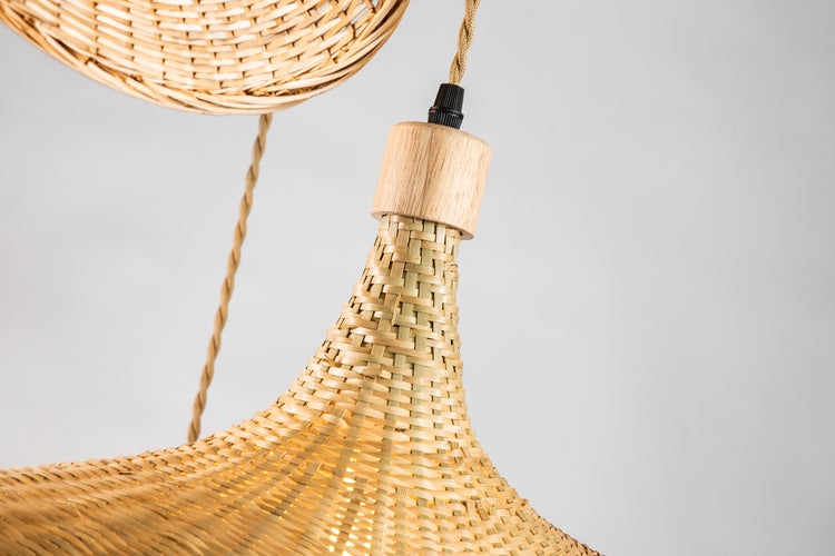 Three Lights Unique Rattan Pendant Light