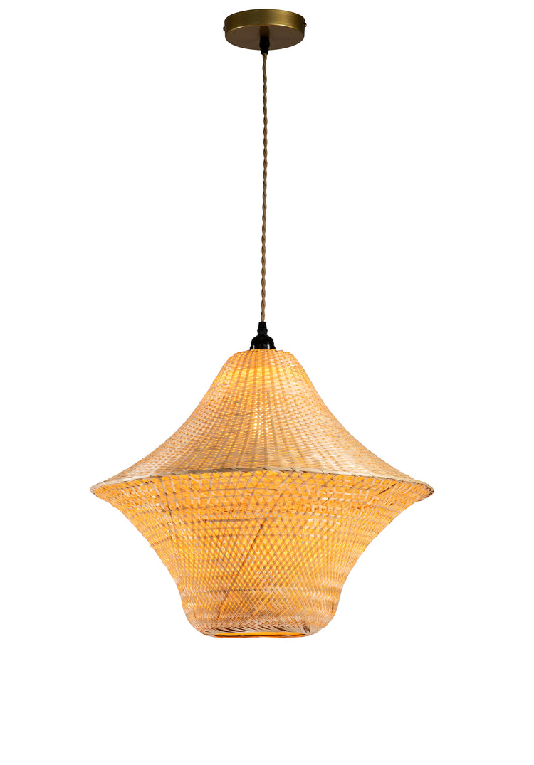 Geometric Rattan Pendant Light