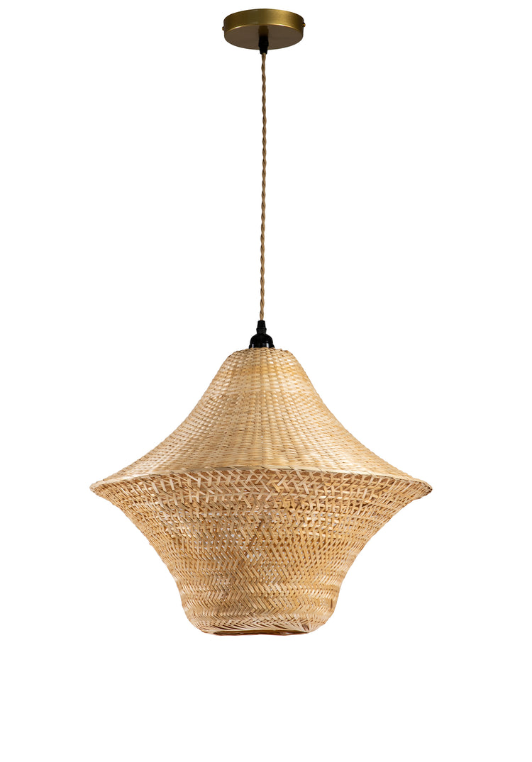 Geometric Rattan Pendant Light