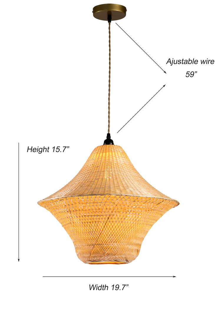 Geometric Rattan Pendant Light