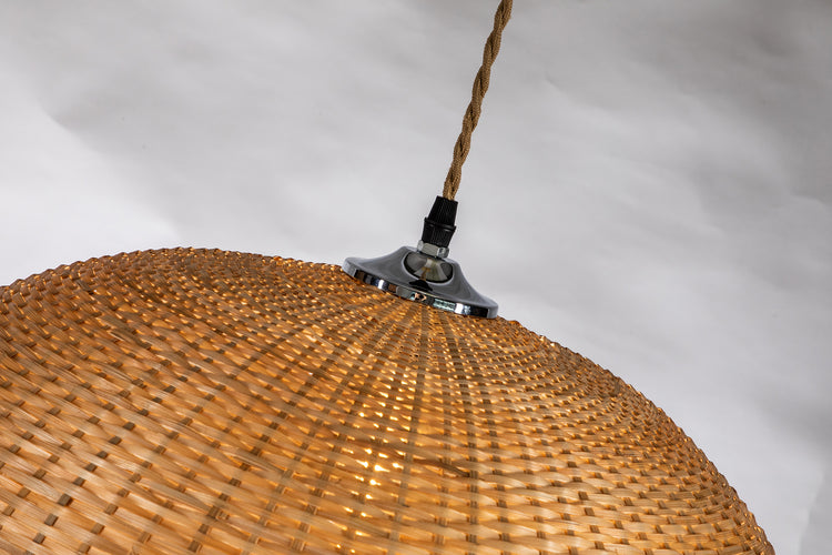 Rattan Dome Shape Pendant Light