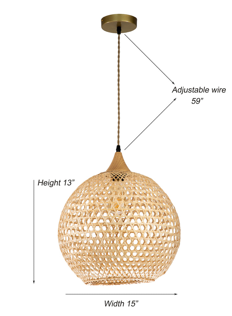 Round Rattan Pendant Light