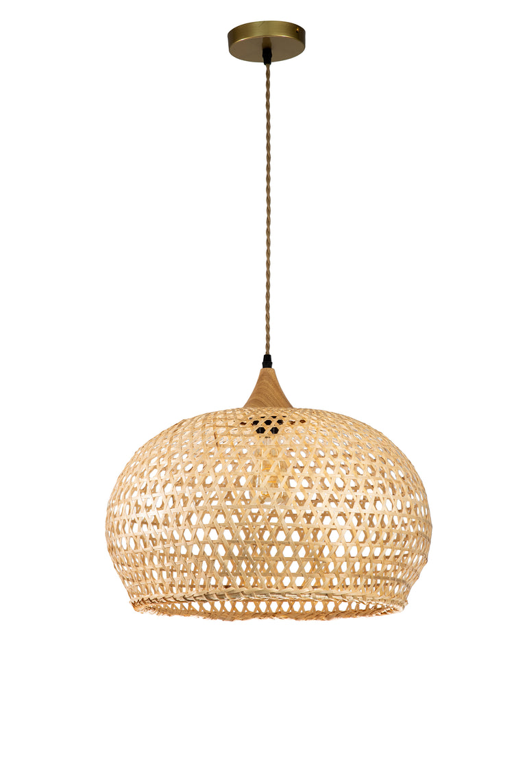 Wicker Rattan Dome Pendant Light