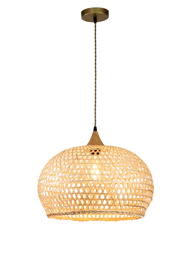Wicker Rattan Dome Pendant Light