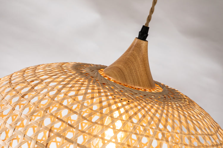 Wicker Rattan Dome Pendant Light