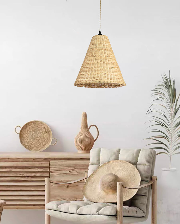 Large Rattan Pendant Light
