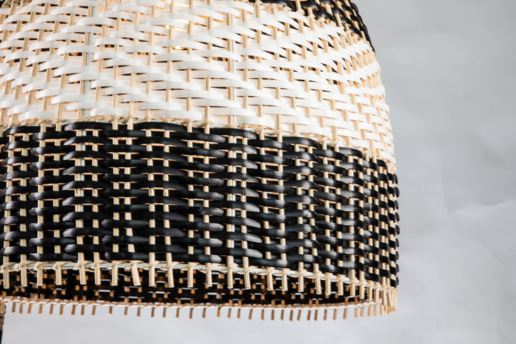 Rattan Black&White Pendant Light